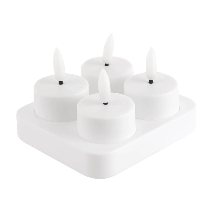 TEALIGHTS Set/4 with Rechargable Base Flameless LED