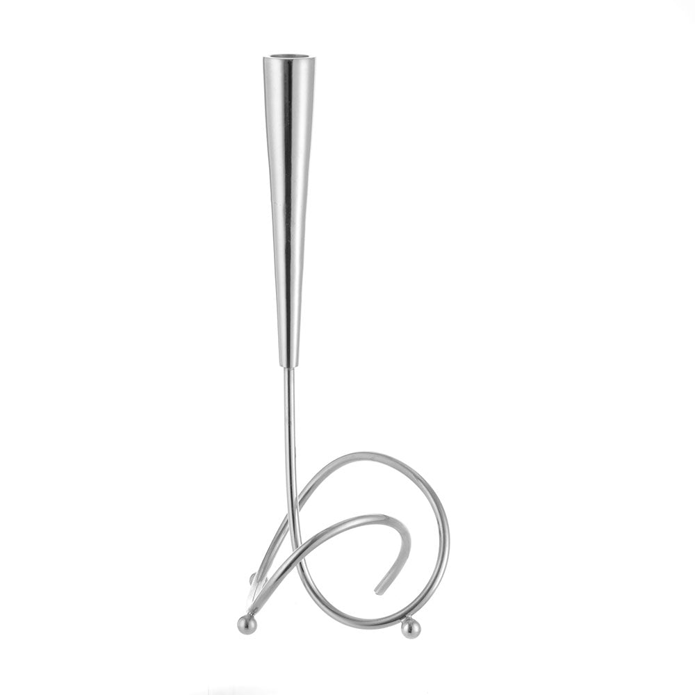 Nickel Loop Taper Metal Candle Holder 31cm