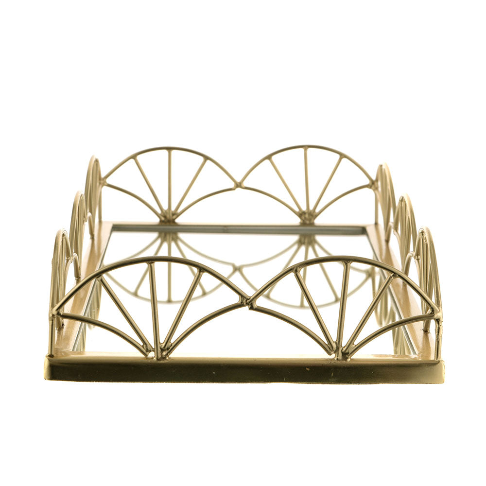 Mirror Base Tray Rectangle Gold 35cm
