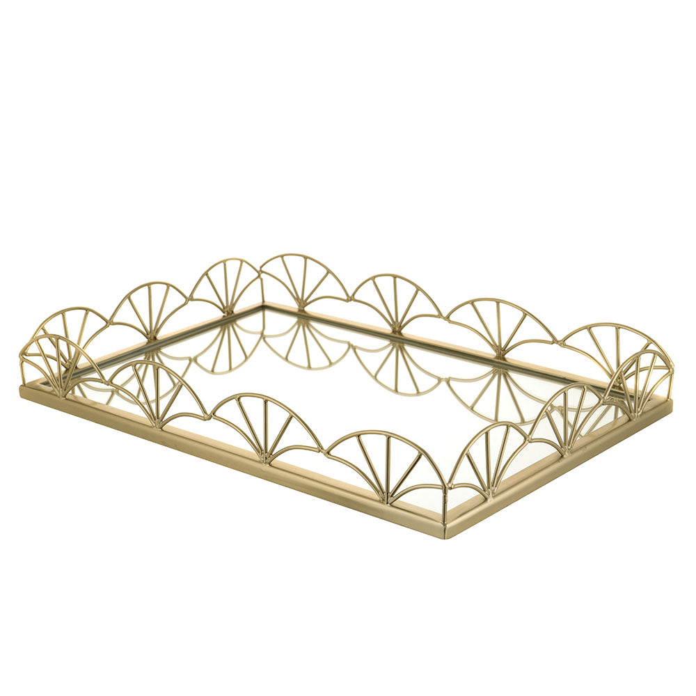 Mirror Base Tray Rectangle Gold 45cm