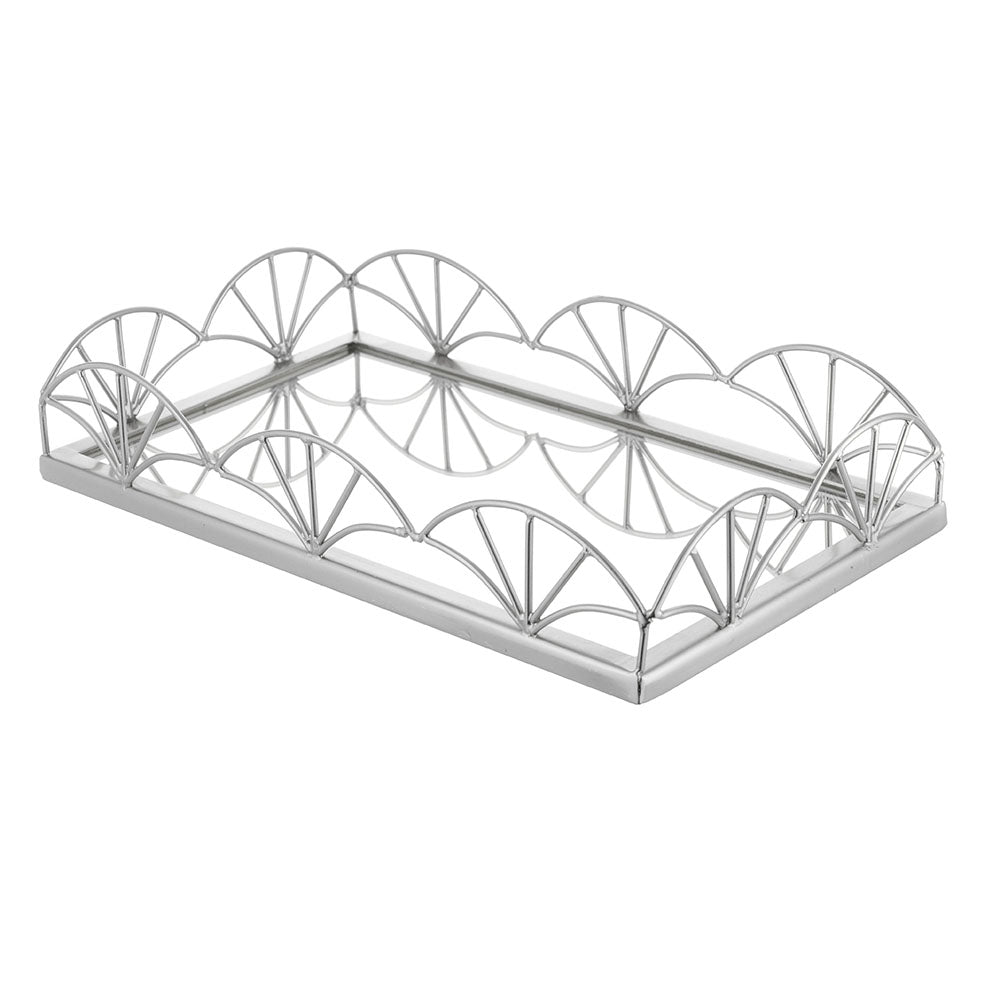 Mirror Base Tray Rectangle Nickel 35cm