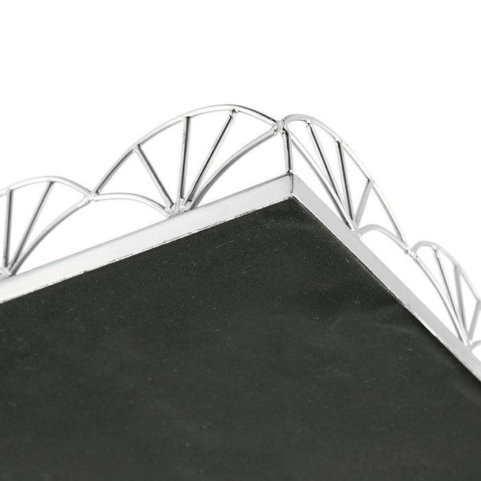 TRAY with Mirror Base Rectangle Nickel 45x30cm