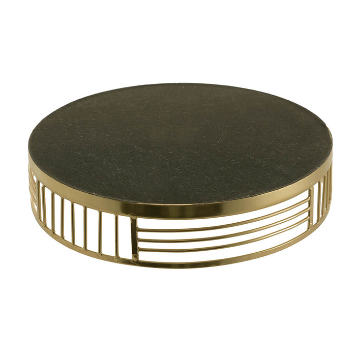 TRAY with Mirror Base Round Gold 29cm