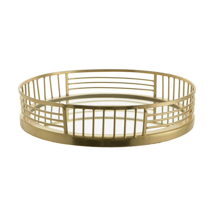 TRAY with Mirror Base Round Gold 29cm