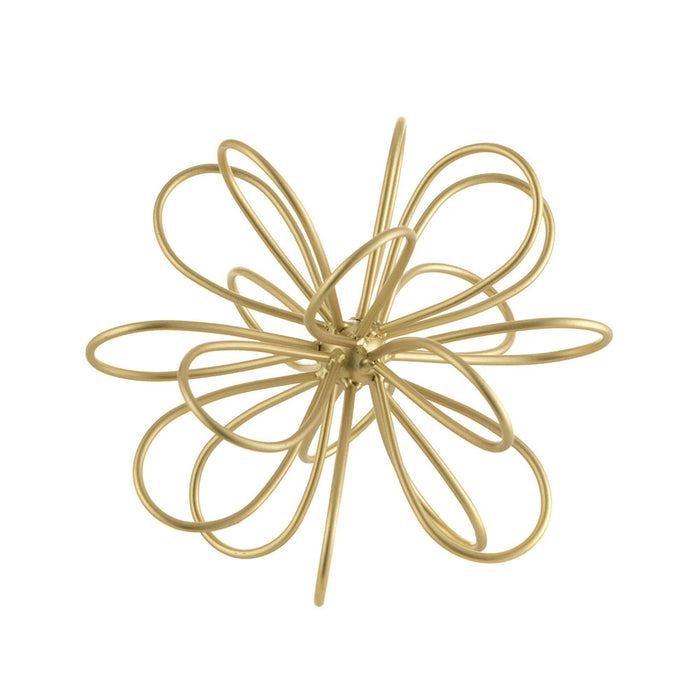 ORNAMENT Metal Flower Gold 16cm