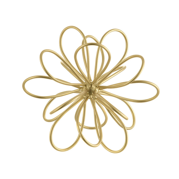 ORNAMENT Metal Flower Gold 16cm