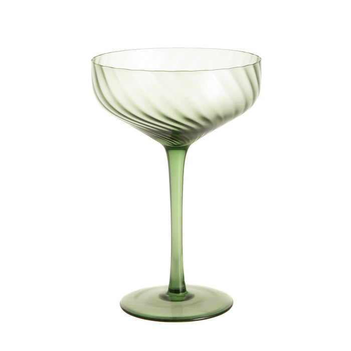 COUPE GLASS Ribbed Swirl Forest 310ml