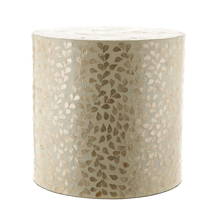 SIDE TABLE Capiz Caramel/White 40x38cm