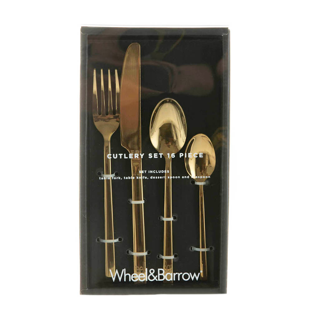 Gold 16 Pc Stainless Steel Cutlery Set