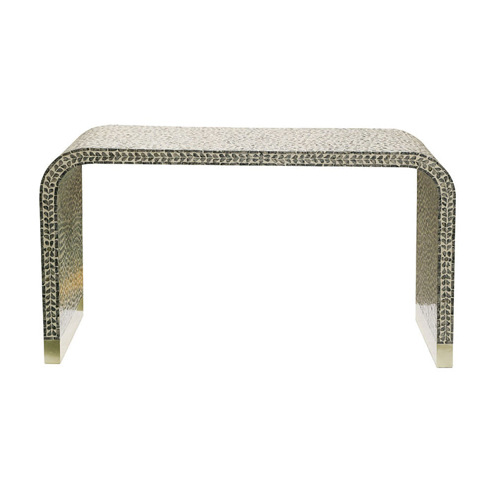 CONSOLE Rounded Capiz Inlay Grey w White 132x40x76cm