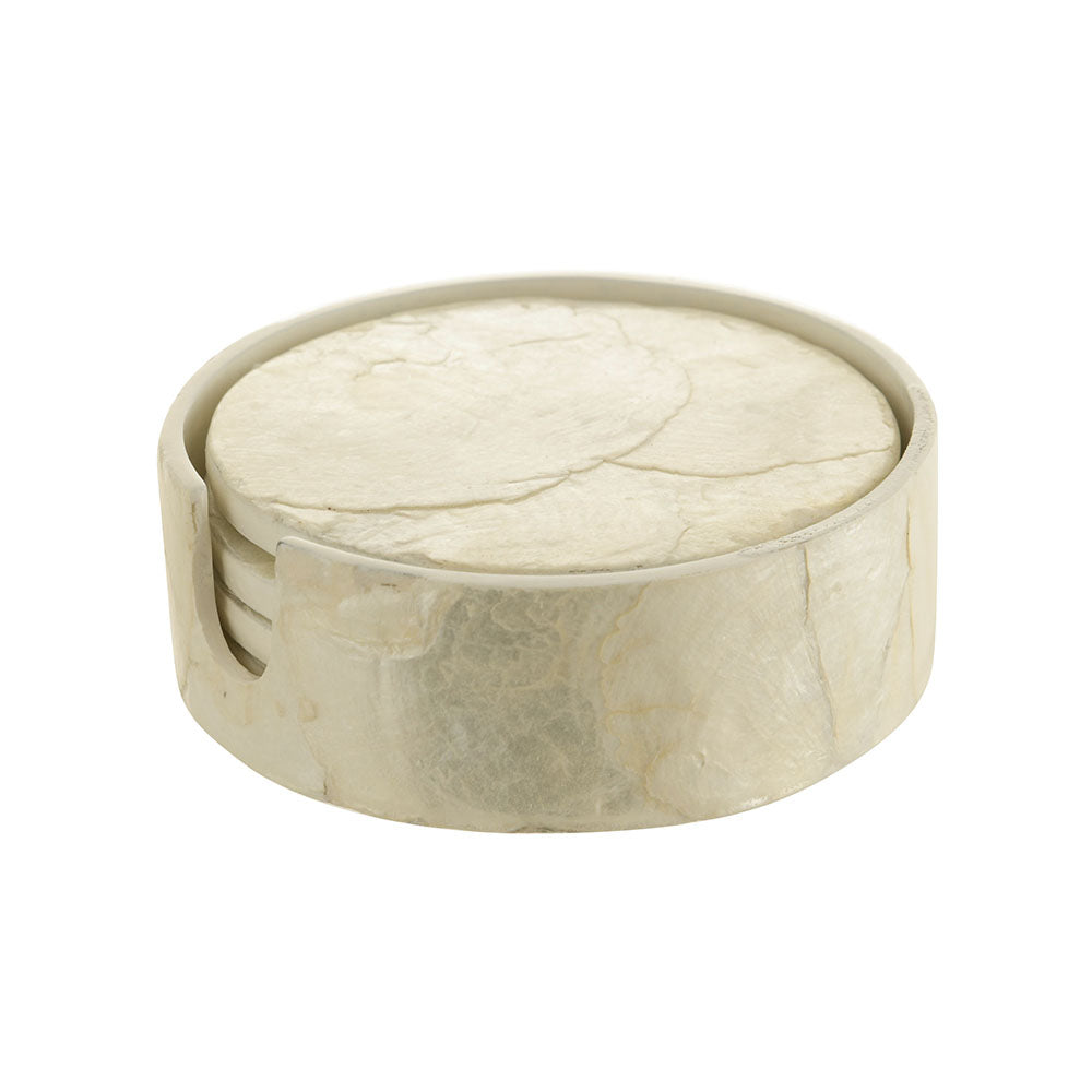 Pearl Capiz Round Coaster Set/4