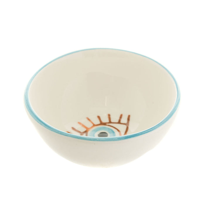 CONDIMENT BOWL Round Ceramic Evil Eye 10cm