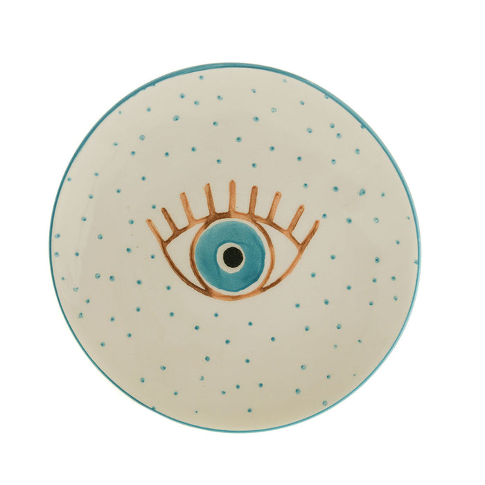 PLATE Round Ceramic Evil Eye 23cm