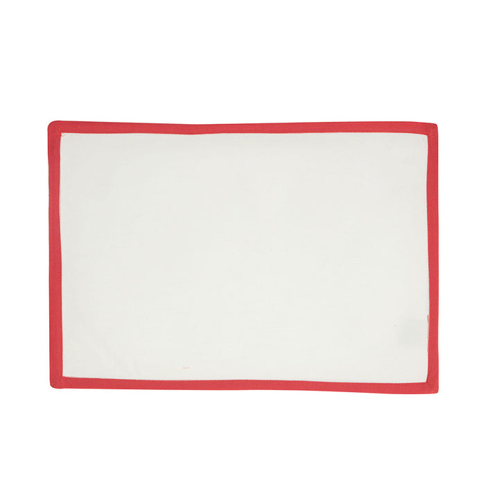 PLACEMAT White and Red Trim 33x48cm