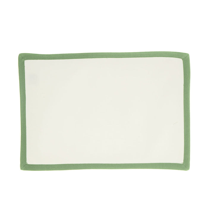 PLACEMAT White and Green Trim 33x48cm