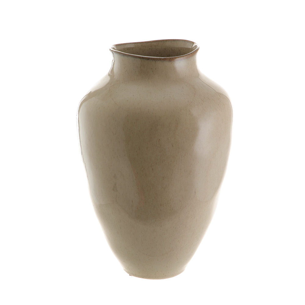 Reactive Tan Urn Vase Small