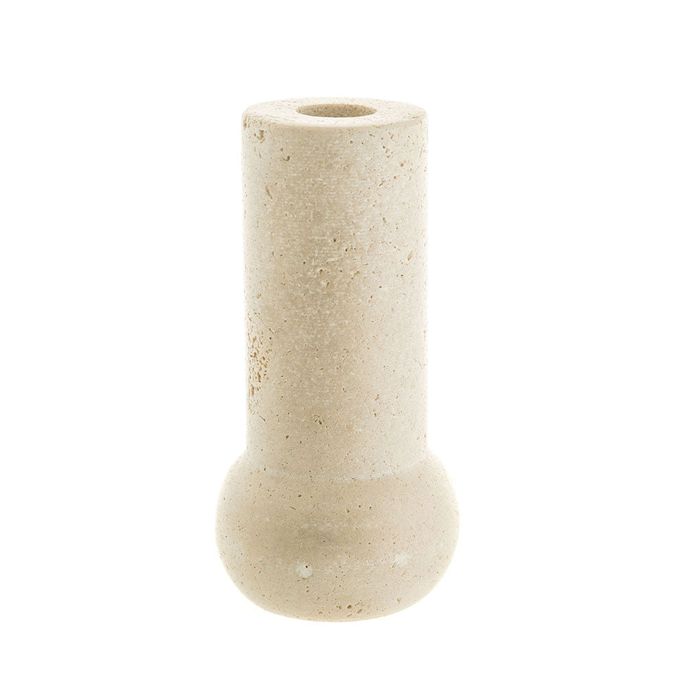 Candle Holder Beige Travertine 14cm