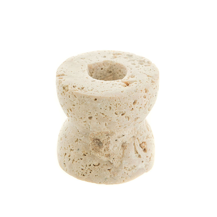 CANDLE HOLDER Beige Travertine 6x6cm