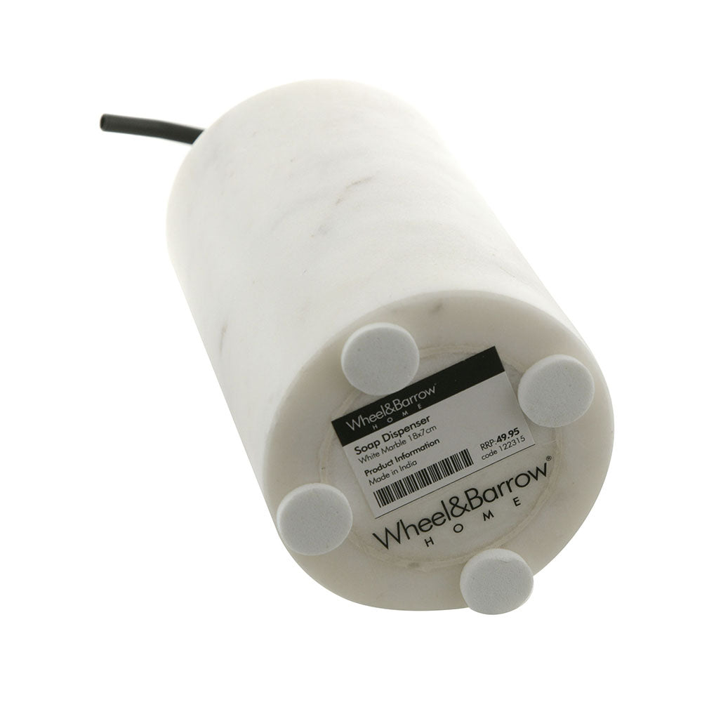 White Marble Soap Dispenser 18x7cm