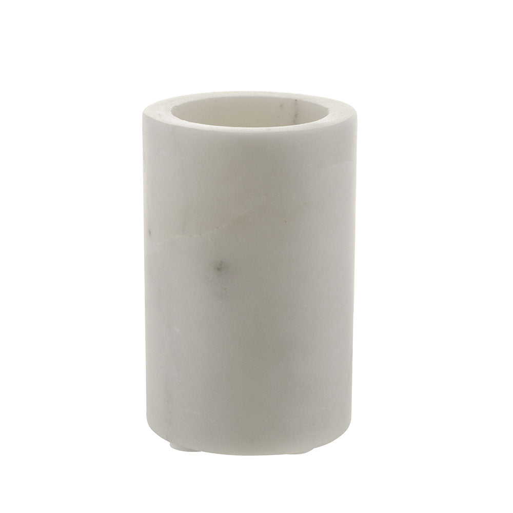 White Marble Bathroom Tumbler 11x7cm