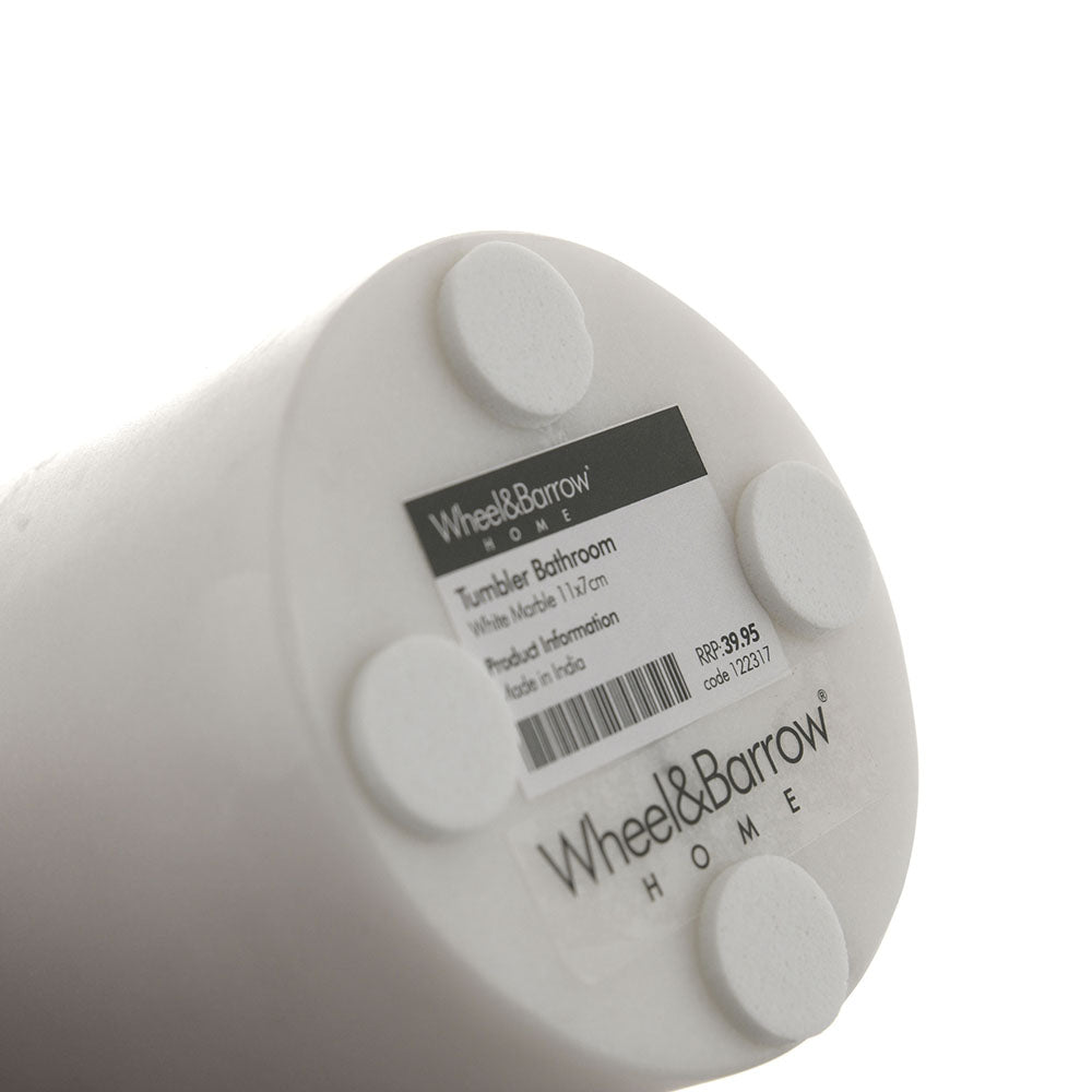 White Marble Bathroom Tumbler 11x7cm