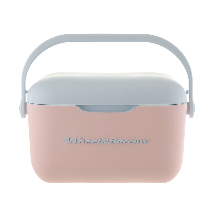 COOLER BOX with Handle & Strap  Light Pink/Light Blue