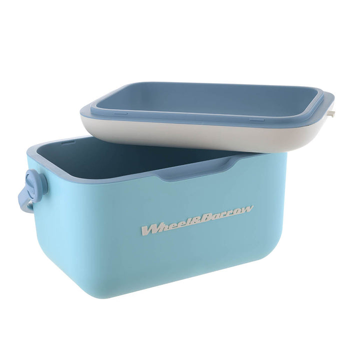 COOLER BOX with Handle & Strap  Ocean/White