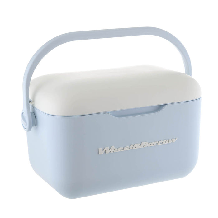 COOLER BOX with Handle & Strap Light Blue/White