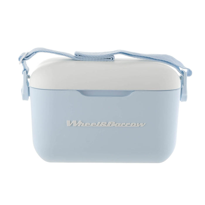 COOLER BOX with Handle & Strap Light Blue/White