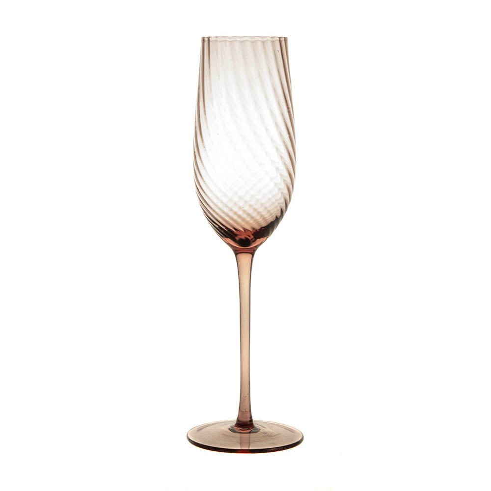 Chocolate Ribbed Swirl Champagne Glass
