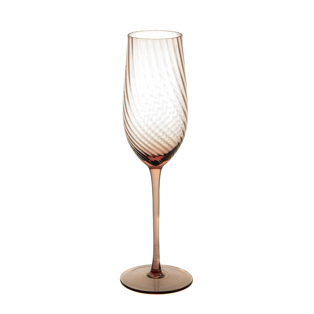 Chocolate Ribbed Swirl Champagne Glass