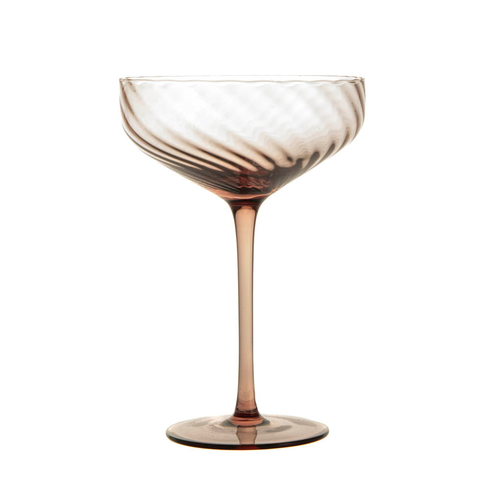 Chocolate Ribbed Swirl Coupe Glass