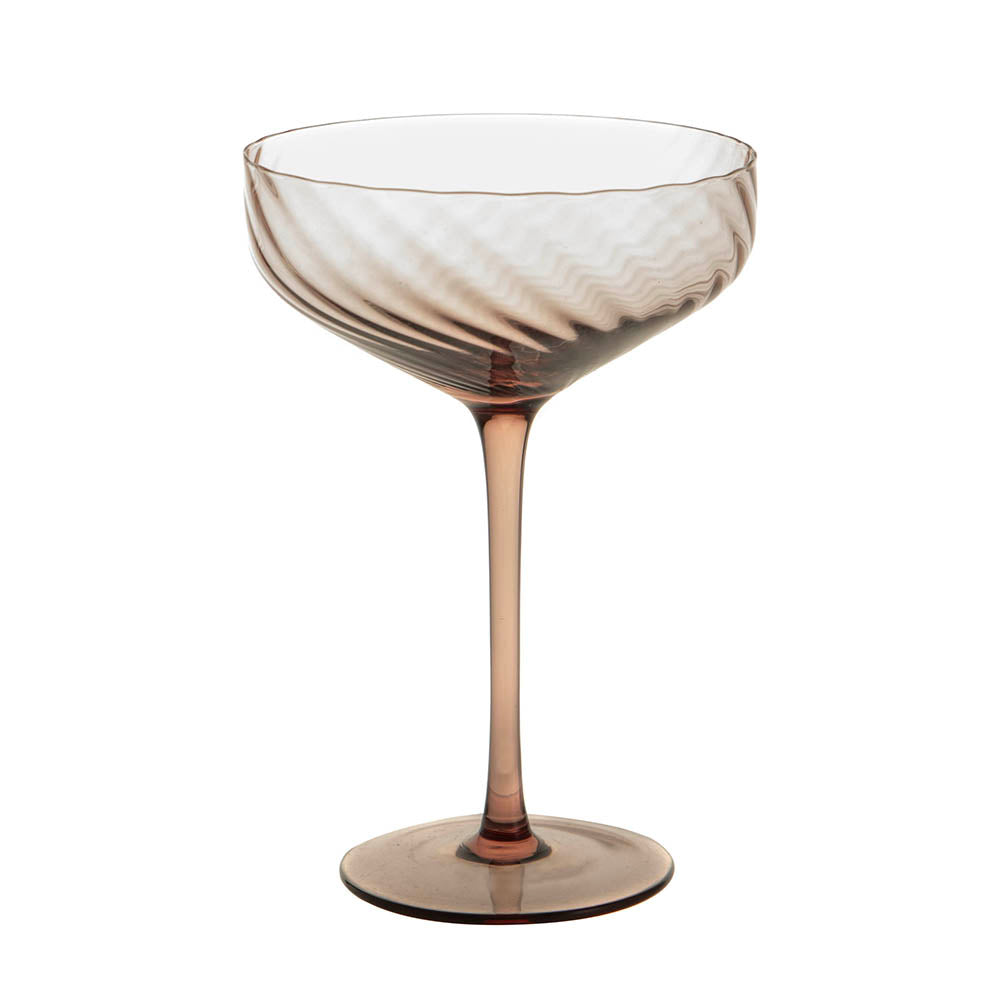 Chocolate Ribbed Swirl Coupe Glass