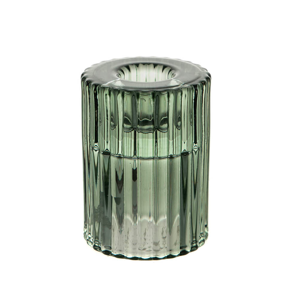 Glass Candle Holder Forest Green