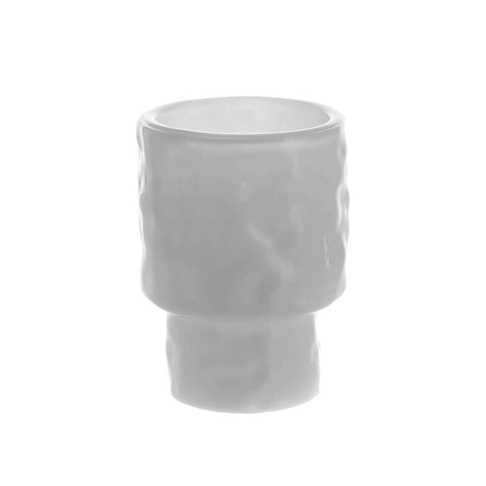 White Glass Taper Candle Holder 8cm