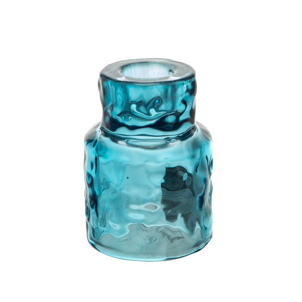 Glass Candle Holder Aqua