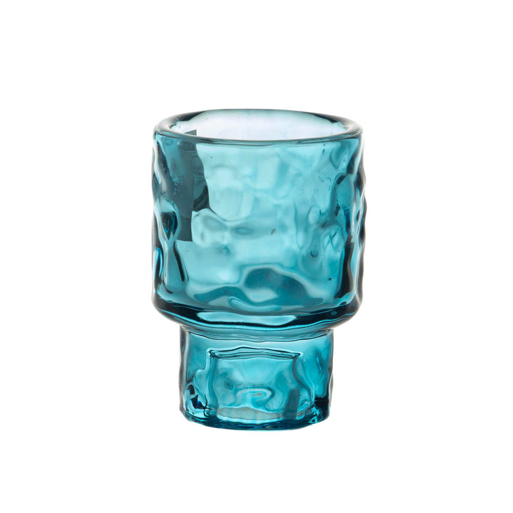 Glass Candle Holder Aqua