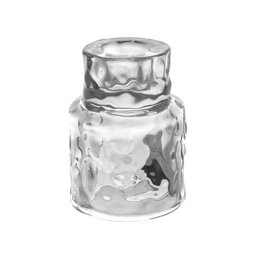 Clear 8.1cm Glass Candle Holder