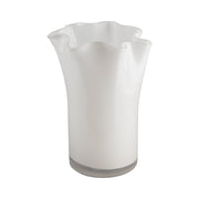 Flared Glass Vase White