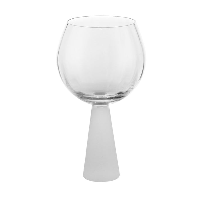 WINE GLASS Ribbed Clear Top With Heavy Base 575ml