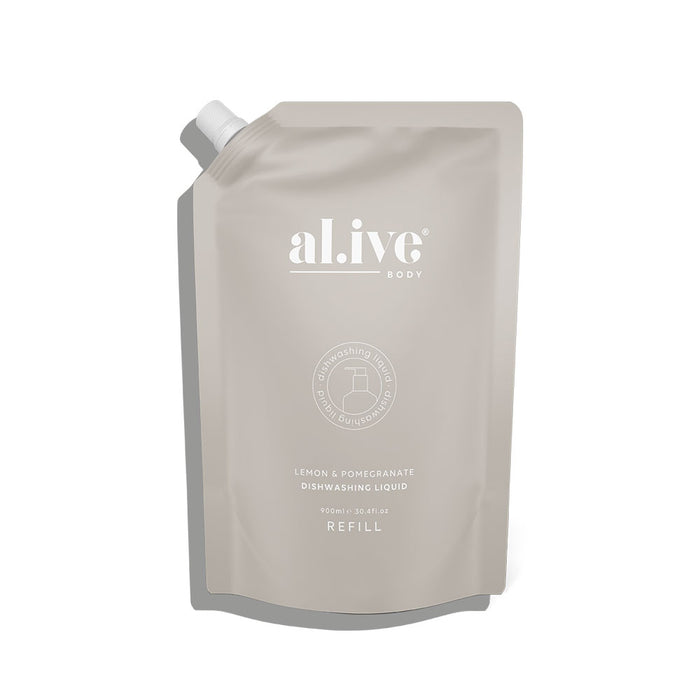 Alive Dishwash Refill Lemon & Pomegranate 900ml