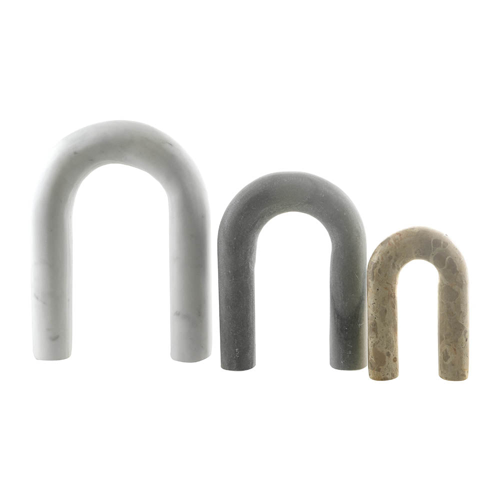 Neutrals Arches Set/3 Marble Ornament