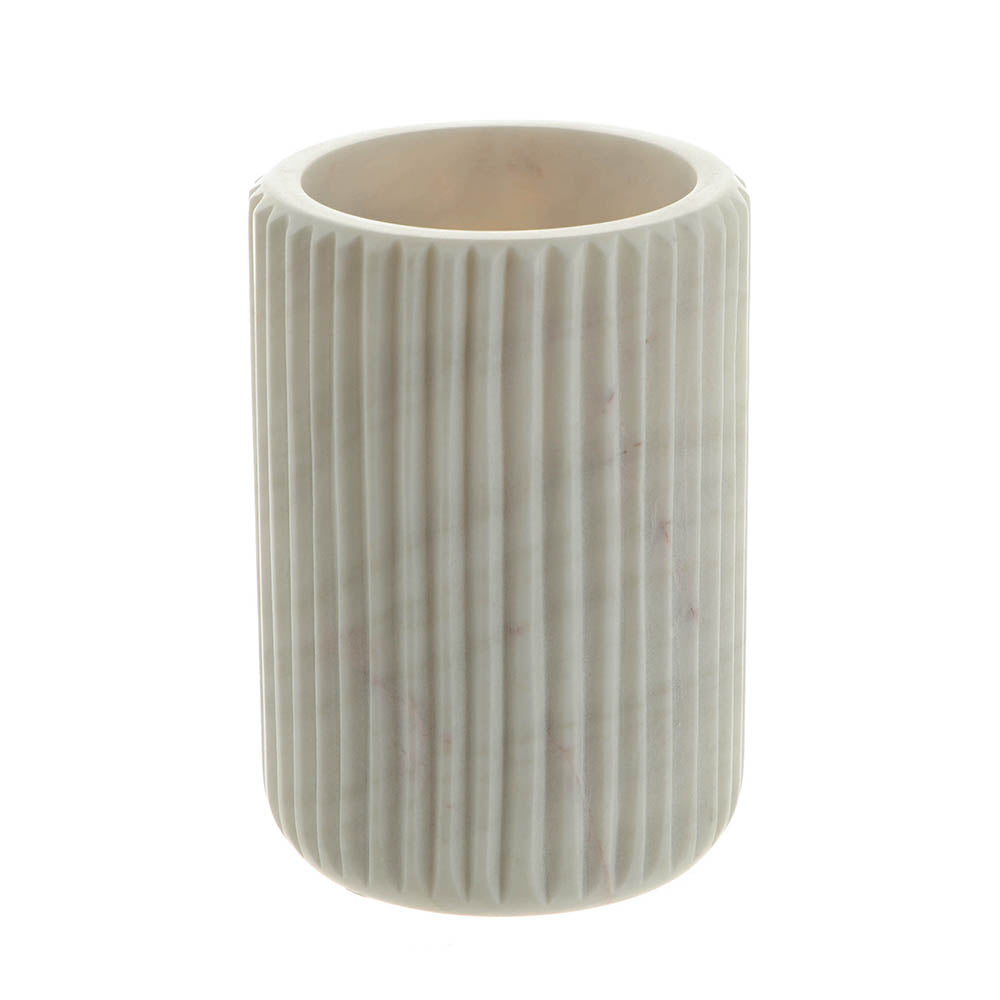 WINE COOLER Ribbed White Marble