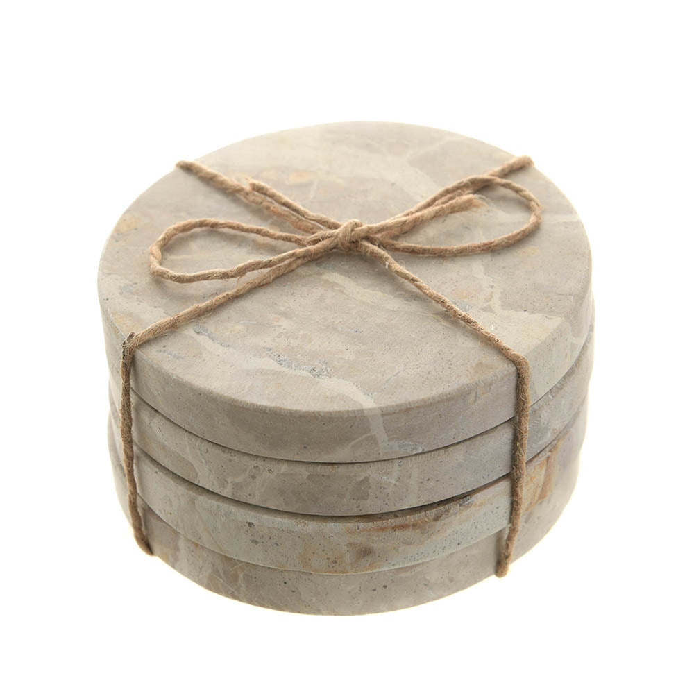 Chocolate Marble Round Coaster Set/4