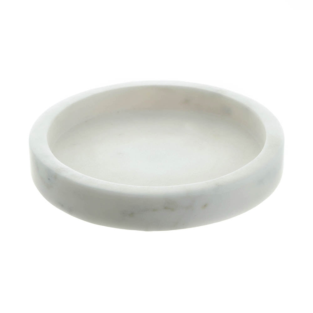 Marble White Round Tray 15x3cm