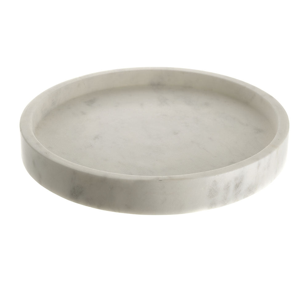 Marble White Round Tray 31x4cm