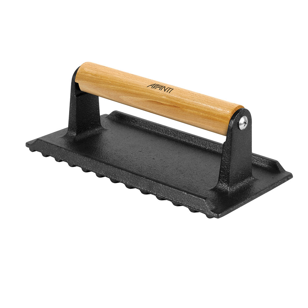 Meat Press Cast Iron with Wood Handle