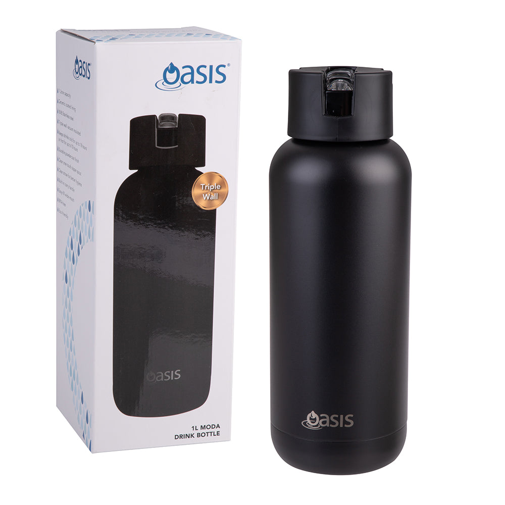 Oasis Ceramic Bottle Black