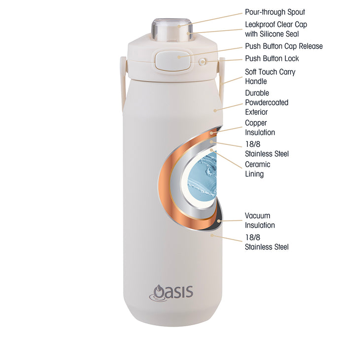 Oasis Bottle Ceramic 1L Alabaster