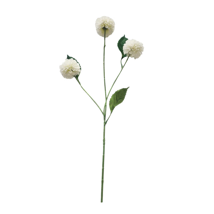 Single Mini Dahlia with 3 Heads White 68cm